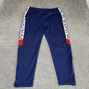 Lotto Calcio Italia Track Pants Mens XL Blue Zip Leg Elastic Waist Soccer READ